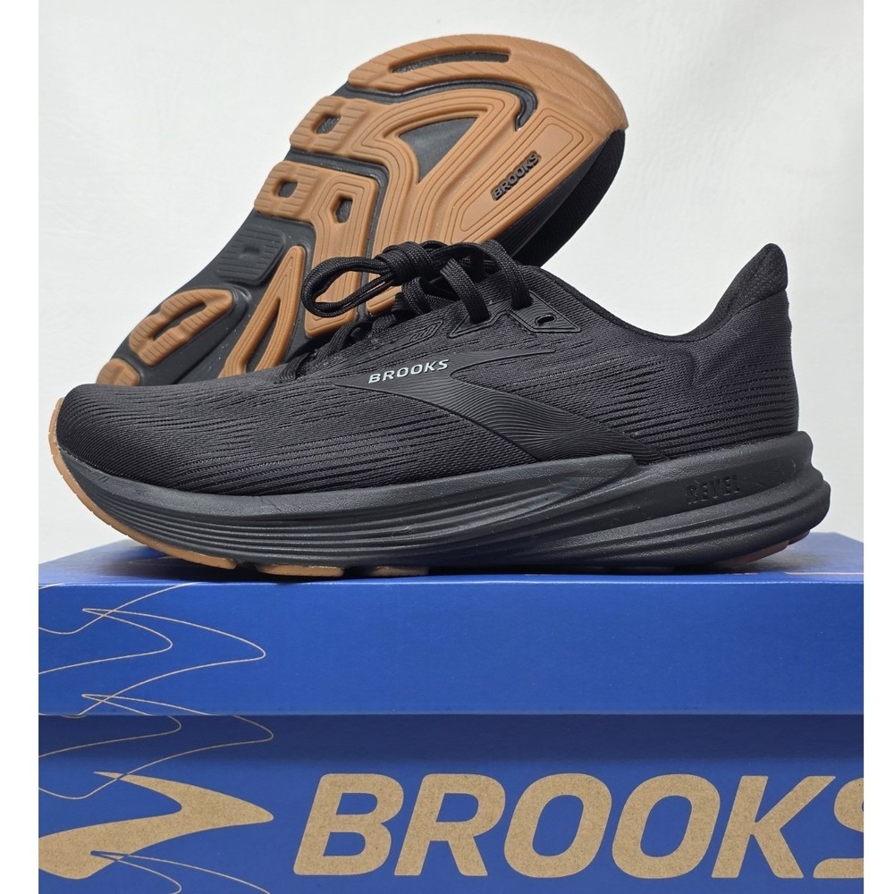 Brooks Revel 8 Size 6.5 Womens Run & Walk Black Gum Button Shoe 1204561B072 New